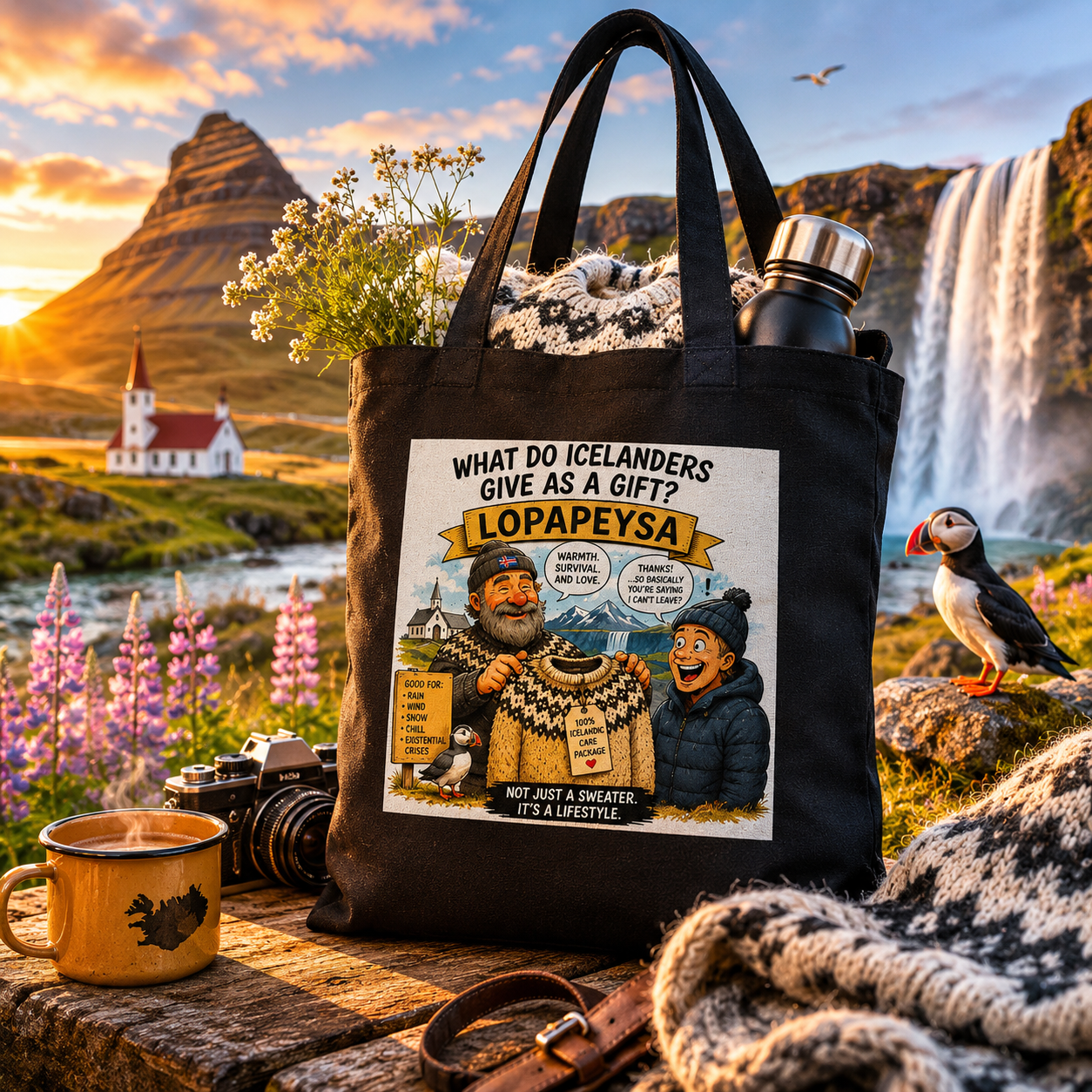 The Iceland theme bag